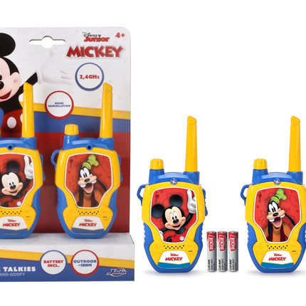 Dickie Toys – rācija Disney Mickey Mouse 2, īpaši izstrādāta bērniem no 4 gadu vecuma, darbības rādiuss līdz 100 m, rotaļu rācijas