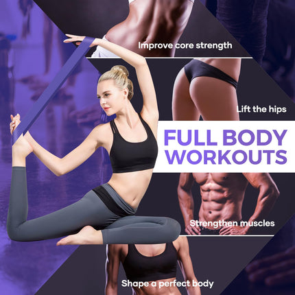 Fokky fitnesa lentes [5 gabalu komplekts], 100% dabīgas lateksa fitnesa lentes ar vingrinājumu instrukcijām vācu valodā un pārnēsāšanas somu, pretestības lentes, vingrošanas lente muskuļu veidošanai, pilates, joga