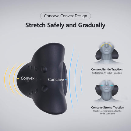 Cozyhealth kakla un plecu masieris, kakla nestuves kakla sāpju mazināšanai, kakla nestuves, chiropractic spilvens kakla mugurkaula relaksācijas spilvenam (melns)