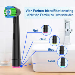 16 zobu birstes galviņas, kas saderīgas ar Oral-B zobu birstēm, profesionālas zobu birstes galviņas, kas piemērotas Oral-B elektriskajām zobu birstēm, 8 baltas un 8 melnas.