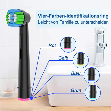 16 zobu birstes galviņas, kas saderīgas ar Oral-B zobu birstēm, profesionālas zobu birstes galviņas, kas piemērotas Oral-B elektriskajām zobu birstēm, 8 baltas un 8 melnas.