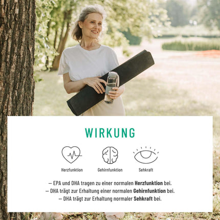 NATURTREU® Algenkraft - Vegānisks Omega 3 no aļģu eļļas – 1000 mg Omega 3 aļģu eļļas no ilgtspējīgām kultūrām – Mikroaļģu eļļa ar augstu DHA un EPA devu optimālā attiecībā – Laboratorijā pārbaudīts