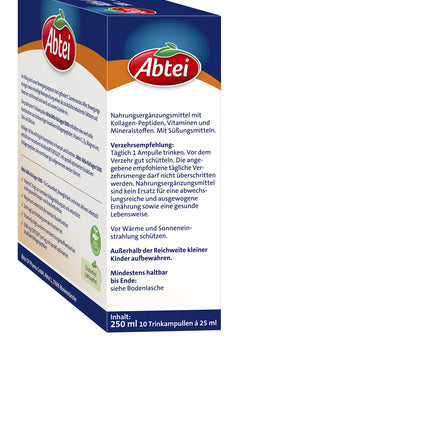 Abtei Active Collagen 5000 - veselīgiem kauliem, skrimšļiem un muskuļiem - ar C vitamīnu, magniju un cinku - bez cukura - 1 x 10 dzeršanas ampulas pa 25 ml katrā