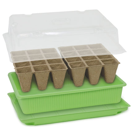 com-four® 2x iekštelpu siltumnīca augu audzēšanai, audzēšanas komplekts 40 augiem, stādītājs mājai, 26,5 x 19,5 x 10,5 cm (2 gab. - iekštelpu siltumnīca)