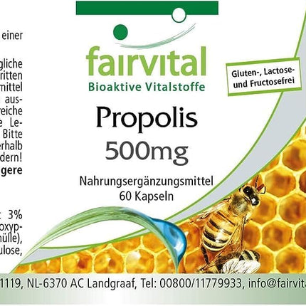 Fairvital | Bišu propoliss 500 mg - 3 x 60 kapsulas - AUGSTA DEVA
