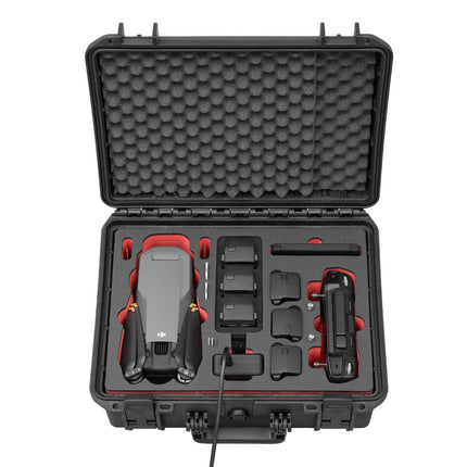 TomCase Travel Edition maciņš DJI Mavic 3 / Mavic 3 Pro / Mavic 3 Classic, DJI RC / RC Pro kontrolierim un daudziem piederumiem - akumulatora uzlāde maciņā, ūdensizturīgs āra maciņš IP67 (melns-sarkans)