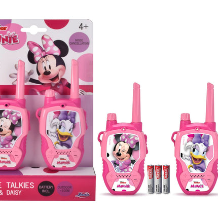 Jada Toys Disney rācija (2 gab.) bērniem no 6 gadu vecuma - rotaļu rācijas ar Minniju un Deiziju Pīli (rozā/rožu krāsā), 2,4 GHz, darbības rādiuss līdz 100 m, ar trokšņu slāpēšanu