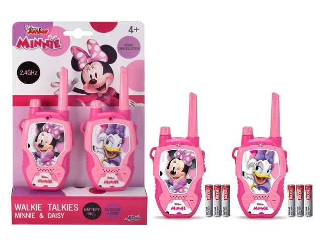 Jada Toys Disney rācija (2 gab.) bērniem no 6 gadu vecuma - rotaļu rācijas ar Minniju un Deiziju Pīli (rozā/rožu krāsā), 2,4 GHz, darbības rādiuss līdz 100 m, ar trokšņu slāpēšanu