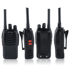 pofung rācijas profesionālās rācijas PMR446 baofeng Talkies 88E/888S rokas rotaļu rācija, rācija ar LED lukturīti un austiņām, USB savienojumu (2 gab.), 94*45*30mm, melnas