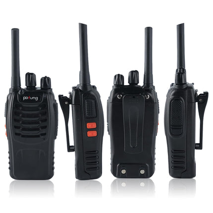 pofung rācijas profesionālās rācijas PMR446 baofeng Talkies 88E/888S rokas rotaļu rācija, rācija ar LED lukturīti un austiņām, USB savienojumu (2 gab.), 94*45*30mm, melnas