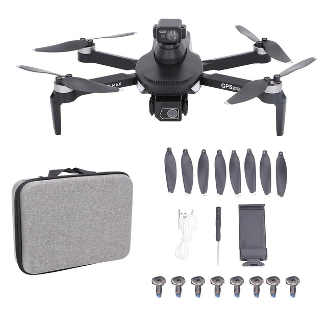 BuyWeek drons ar 4K kameru, L500 Pro MAX GPS mini drons, 360 grādu šķēršļu novēršanas bezkontaktu 4K HD aerofotogrāfijas RC kvadrokopters iesācējiem