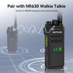 Retevis NR30D tāla darbības rādiusa rācijas, DMR divvirzienu rācijas, nākamās paaudzes trokšņu slāpēšana, IP67, 2800 mAh, saderīgas ar Moto AES256 viesnīcām (melnas, 3 iepakojumā)