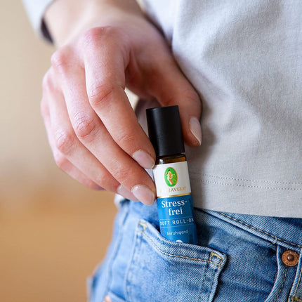 PRIMAVERA Stress Free Organic Fragrance Roll-On 10 ml - Lavanda - Aromātiskā eļļa, Smaržvielu eļļa, Aromterapija lietošanai ceļā - Nomierinošs - Vegāns