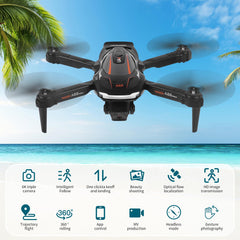 Drons ar 1080P HD kameru bērniem, tālvadības drons ar 2 baterijām, salokāms kvadrokopters ar FPV WiFi pārraidi, gravitācijas sensors, 3D apgriešanas režīms, pacelšanās/nosēšanās ar vienu pogu, augstuma noturēšanas režīms (melns)