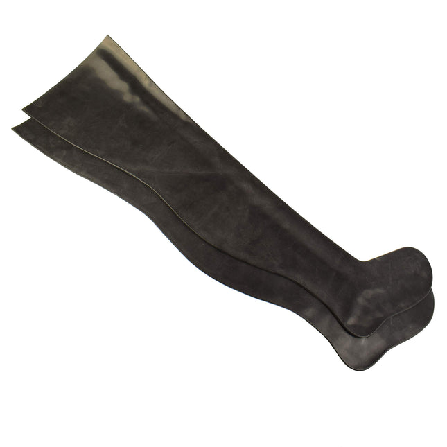 Rubberfashion lateksa zeķes, garas - seksīgas virsceļgalu zeķes sievietēm un vīriešiem, melnas, 0.4 mm, XL