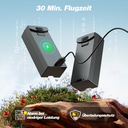 DEERC drons ar 1080P kameru bērniem, iesācējiem, D20S RC droni, salokāmi ar FPV pārraidi, 2 akumulatori, ilgs lidojuma laiks, bezkontaktu motors, augstuma noturēšana, optiskās plūsmas rotaļlieta, dāvana zēniem, C0