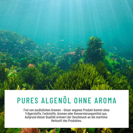 NATURTREU® Algenkraft - Vegānisks Omega 3 no aļģu eļļas – 1000 mg Omega 3 aļģu eļļas no ilgtspējīgām kultūrām – Mikroaļģu eļļa ar augstu DHA un EPA devu optimālā attiecībā – Laboratorijā pārbaudīts