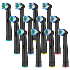 12 rezerves birstes galviņas OralB Vitality Pro, Genius X, Pro Pro Series 3 Plus, Pro 3 elektriskajai zobu birstei, zobu birstes galviņa saderīga ar Braun OralB, precīzās rezerves birstes galviņas melnas, ražotājs HSYTEK