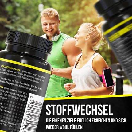 BRNR EASY BRNR Light Formula 5-in-1, vielmaiņas ārstēšana ar holīnu, asins cukura līmeņa formula ar hromu, šķiedrvielām, glikomanānu, zaļās tējas ekstraktu, 120 kapsulas