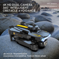 Goolsky LSRC XT2 drons, drons ar 4k kameru, WiFi optiskās plūsmas pozicionēšana, 2,4 GHz šķēršļu noteikšana, kvadrokoptera drons iesācējiem, zils