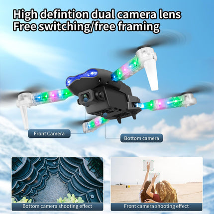 OBEST drons ar 1080P kameru un LED gaismām bērniem un pieaugušajiem, salokāms kvadrokopters ar WiFi pārraidi, vienas atslēgas pacelšanās/nosēšanās, 3D pagriezieni, 2 baterijas, drona rotaļlietu dāvanas zēniem un meitenēm