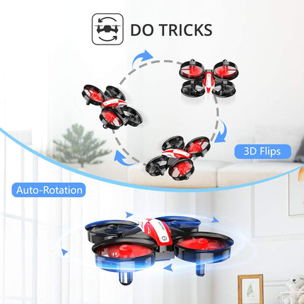 Holy Stone HS210 bērnu mini drons iesācējiem un pieaugušajiem, iekštelpu un āra RC rotaļu kvadrokopteru lidaparāts zēniem un meitenēm ar automātisko lidošanu, 3D pagriezienu, 3 baterijām un bezgalvas režīmu, lieliski