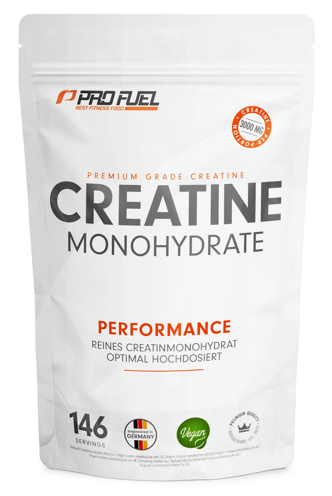 Kreatīna monohidrāta pulveris 500 g - mikronizētas kvalitātes kreatīna monohidrāts ar optimāli augstu devu - tīrs, bez piedevām, 100% vegāns - 146 lietošanas reizēm