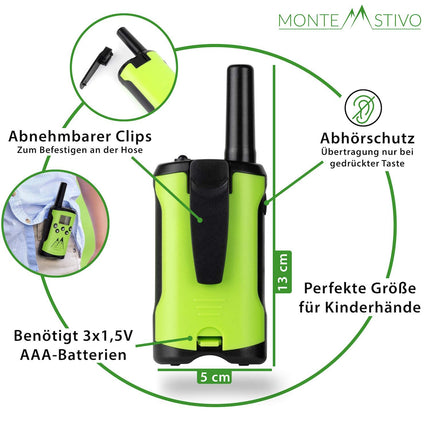 Monte Stivo® rācija bērniem | 8 daļu komplekts ar kompasu un nozīmīti | Dāvanas bērniem Āra rotaļlietas zēniem un meitenēm