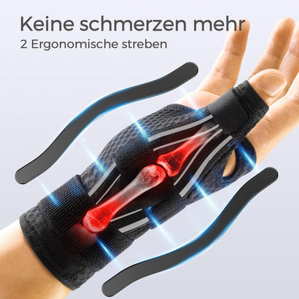 FREETOO ergonomisks īkšķa balsts labajai un kreisajai pusei, elpojošs un mīksts īkšķa šinas, īkšķa ortoze osteoartrīta, tendinīta, īkšķa nolaupīšanas gadījumā, sievietēm un vīriešiem, S/M, melns/balts