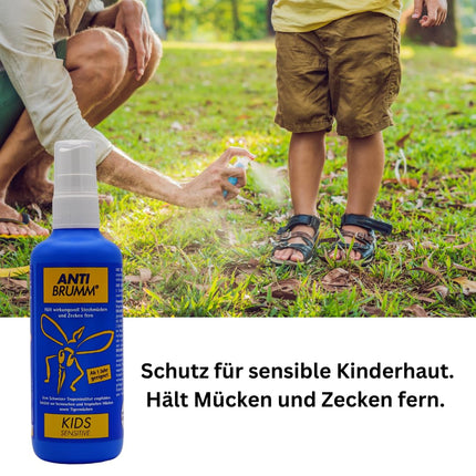 Anti Brumm Kids Sensitive 1x 75 ml I Aizsardzība pret odiem un ērcēm I Odu aerosols I Mājai, ceļojumiem, tropiem I Ikaridīns I Bērniem no 1 gada I Jutīgai ādai I Izdevīgs komplekts plus Pharma Perle dāvana