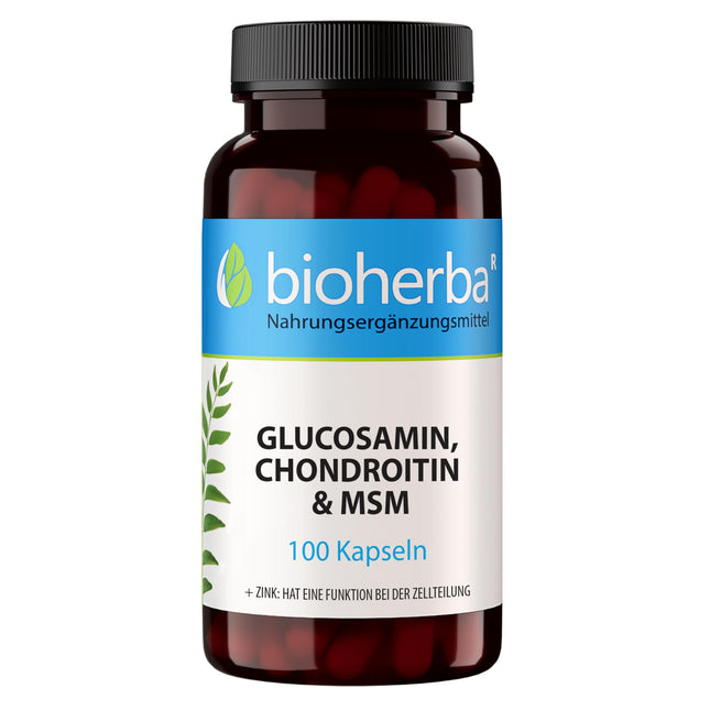 Glikozamīns, hondroitīns MSM + cinks – 100 kapsulas ar cinku normālai kaulu funkcijai un šūnu aizsardzībai no BIOHERBA PZN 17190938