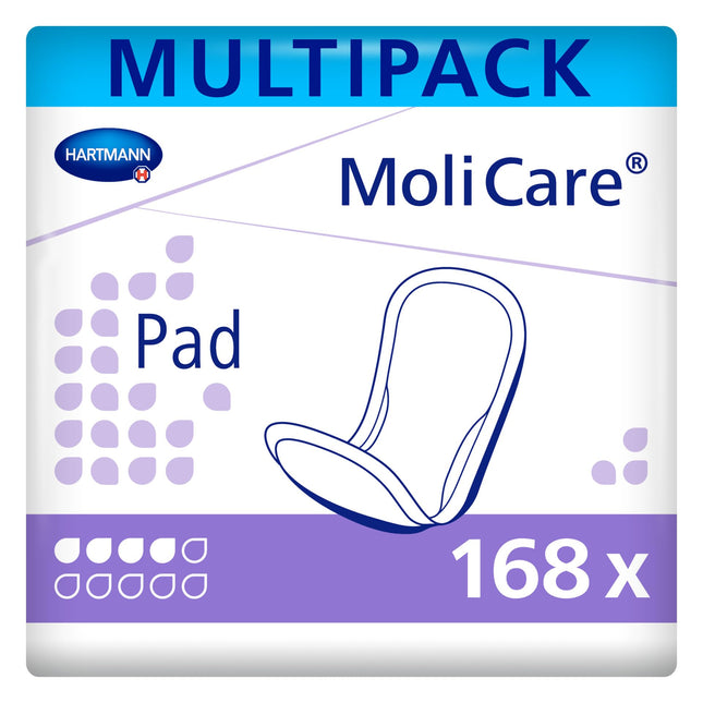 MoliCare Pad 4 pilieni: Anatomiski spilventiņi vieglas vai vidēji smagas urīnpūšļa vājuma gadījumā, 6 x 28 gabali