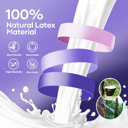 Fokky fitnesa lentes [5 gabalu komplekts], 100% dabīgas lateksa fitnesa lentes ar vingrinājumu instrukcijām vācu valodā un pārnēsāšanas somu, pretestības lentes, vingrošanas lente muskuļu veidošanai, pilates, joga