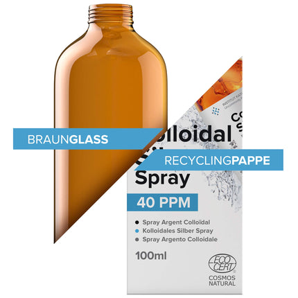 Koloidālā sudraba aerosols 100 ml | 100% dabīgs 40 PPM | Augsta koncentrācija, mazākas daļiņas, augstāka efektivitāte | Ražots ES.