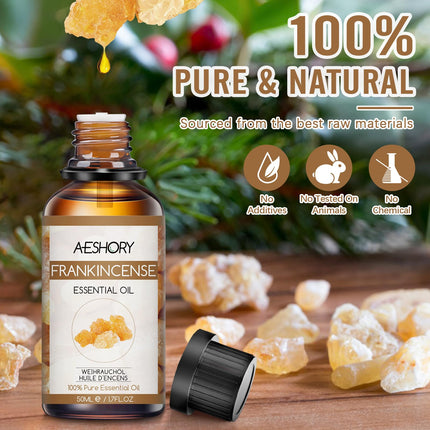 AESHORY vīraka ēteriskā eļļa 50ml, vīraka ēteriskā eļļa 100% tīra dabīga aromterapijas eļļa terapeitiskā pakāpē, smaržu eļļas difuzoriem, ādas kopšanai, matu kopšanai, masāžai, vannai