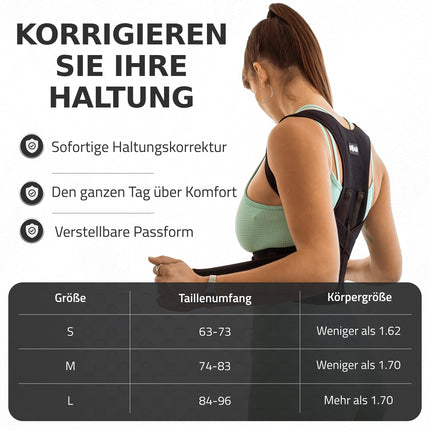 Roar® plecu siksnas stājas korektors, muguras taisnotājs stājas korekcijai, stājas korektors, muguras siksnas taisnotājs, muguras josta sāpju mazināšanai, muguras korsete (L)