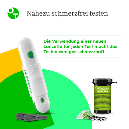 OneTouch Select® Plus asins glikozes testa strēmeles I 50 strēmeles I 1 iepakojums I asins glikozes mērīšanai diabēta (cukura slimības) gadījumā