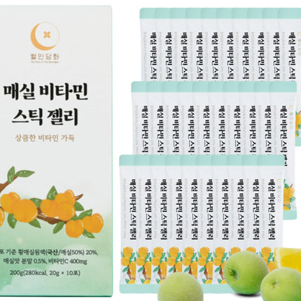 WOLINDAMHWA Plūmju vitamīnu želejas nūjiņas 20g x 30gab. | K-Beauty superēdiens | Augstas kvalitātes Hwangmaesil plūmes un vitamīnu komplekss | Praktiska nūja lietošanai ceļā | Labsajūtas produkts veselībai
