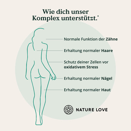 NATURE LOVE® kolagēna komplekss – 180 kapsulas – ar hialuronskābi, biotīnu, selēnu, cinku, C vitamīnu no acerolas un silīciju no bambusa ekstrakta – augstas devas kolagēns – laboratoriski pārbaudīts un ražots Vācijā