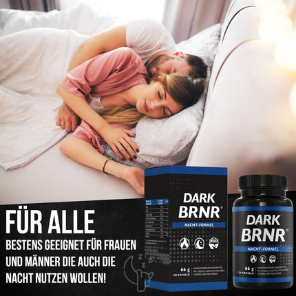BRNR DARK BRNR nakts formula ar melatonīnu un L-karnitīnu, vielmaiņas formula ar holīnu un B6 vitamīnu, 120 kapsulas