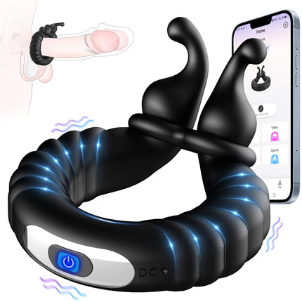 Penisring Vibrator, Penisringe Sex Spielzeug für die Paare mit Einstellbare Größe,Cockring Sexspielzeug für Paare Extrem Sex mit 10 Vibrationsmodi, Penis Ring Sex Spielzeug für die Männer Extrem