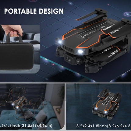 Drons ar HD 720P kameru bērniem, RC drons kvadrokopters ar WiFi pārraidi, bezgalvas režīmu, 3D pagriezienu, augstuma noturēšanu, lidojuma trajektoriju, rotaļlietas un dāvanas zēniem un meitenēm iesācējiem