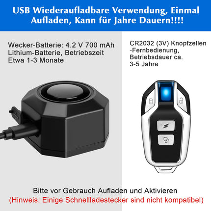 Velosipēda signalizācijas sistēma, 2 pāri velosipēdu signalizācijas sistēmu ar tālvadības pulti, USB uzlādējama velosipēda signalizācija, ar kustības sensoru, ūdensizturīga, motorolleram MTB Ebike E motorolleram