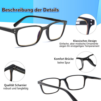COJWIS lasāmbrilles, 2 iepakojumā, zilas gaismas bloķējošas brilles, atsperīgas eņģes, pretreibonis, sievietēm un vīriešiem, vieglas brilles (2 krāsu sajaukums, 4,00, multiplikators_x)