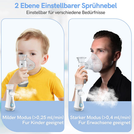 Inhalators, JOSSIS īpaši kluss inhalators pieaugušajiem un bērniem, daļiņu izmērs 1–5 µm, regulējama aerosola migla, uzlādējams inhalators