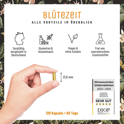 Kvercetīna bromelaīna komplekss 120 vegānas kapsulas - 500 mg lielas kvercetīna devas, 100 mg bromelaīna un 16 mg C vitamīna vienā dienas devā - Blossom Time by Naturtreu