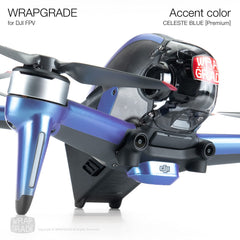 WRAPGRADE apvalks, kas ir saderīgs ar DJI FPV | Akcenta krāsa (Celeste Blue)