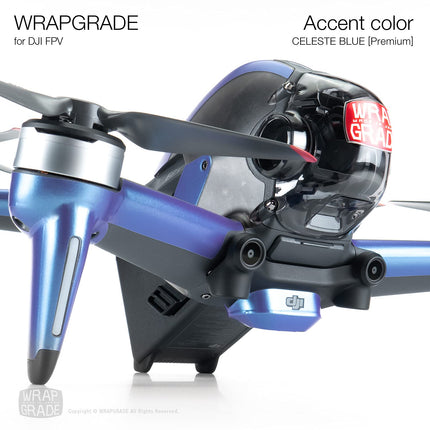WRAPGRADE apvalks, kas ir saderīgs ar DJI FPV | Akcenta krāsa (Celeste Blue)