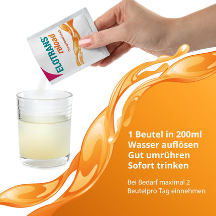 ELOTRANS reload - izotonisks elektrolītu-glikozes maisījums - uztura bagātinātājs ar magniju, kālija hlorīdu, holīnu un B vitamīniem - 1 x 15 paciņas