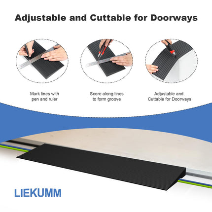 LIEKUMM gumijas sliekšņa rampa 1,5 cm augsta, 650 kg kravnesības ratiņkrēslu rampa, neslīdoša sliekšņa rampa durvju ailēm, apmalēm, pakāpieniem, motorolleriem, ratiņiem, motocikliem